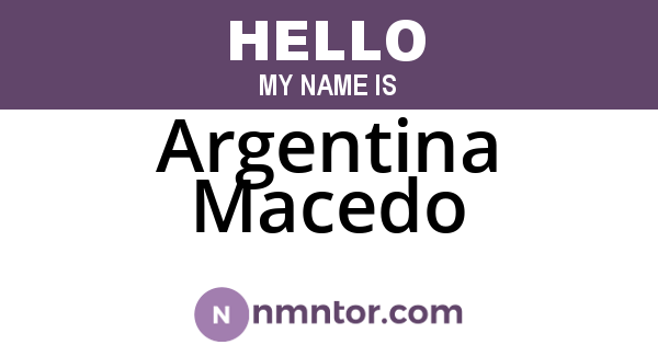 Argentina Macedo