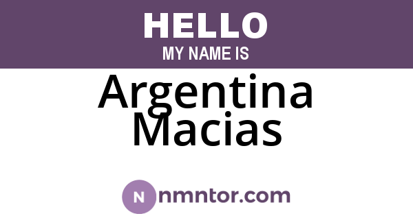 Argentina Macias