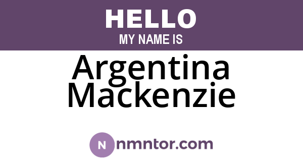 Argentina Mackenzie