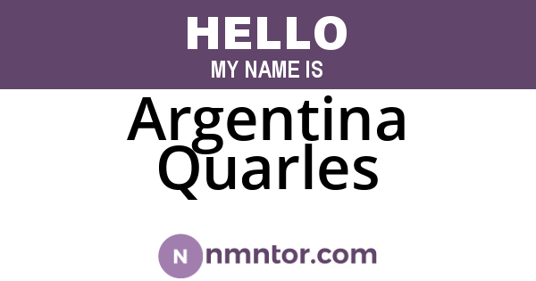 Argentina Quarles