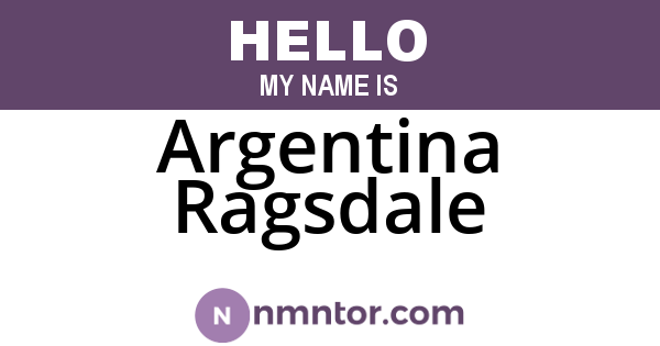 Argentina Ragsdale