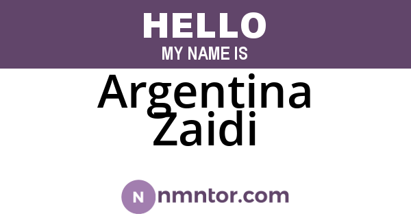 Argentina Zaidi