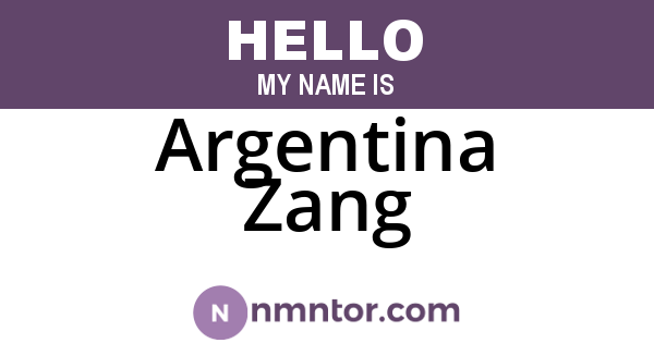 Argentina Zang
