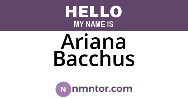 Ariana Bacchus