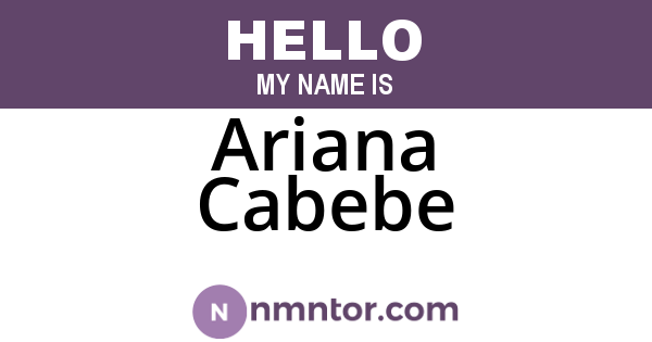 Ariana Cabebe