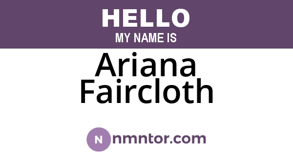 Ariana Faircloth