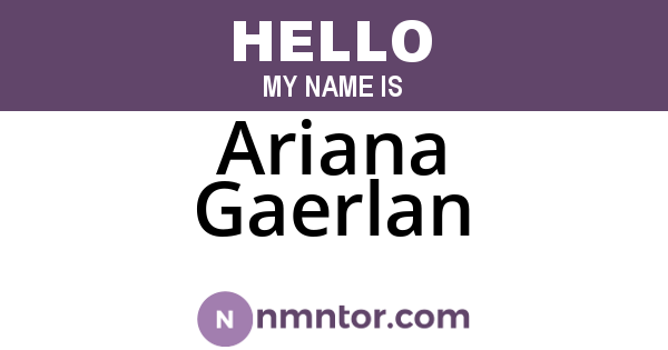 Ariana Gaerlan