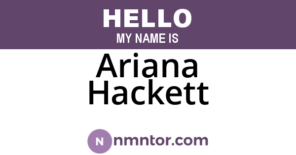 Ariana Hackett