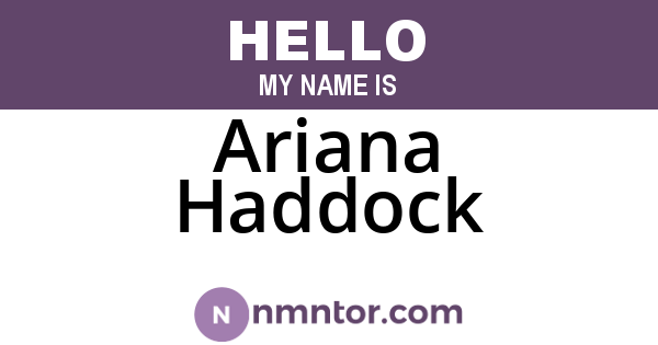 Ariana Haddock
