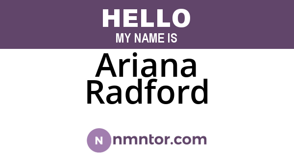 Ariana Radford