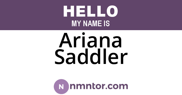 Ariana Saddler