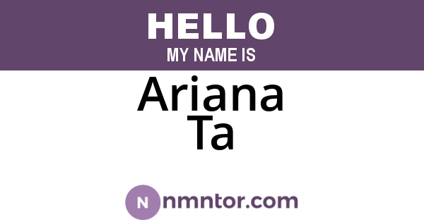 Ariana Ta