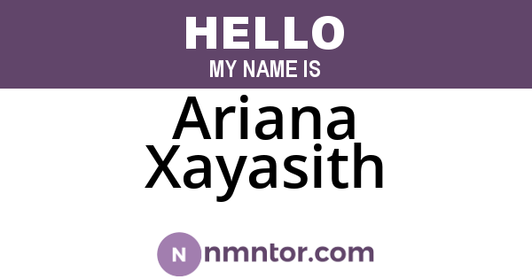 Ariana Xayasith