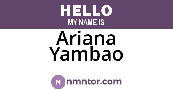 Ariana Yambao
