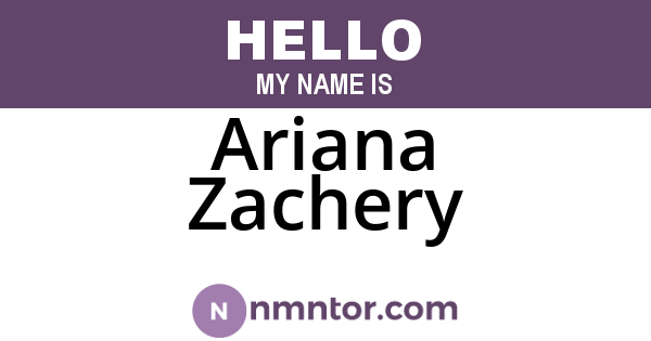 Ariana Zachery