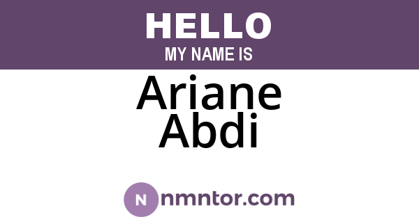 Ariane Abdi