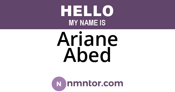 Ariane Abed