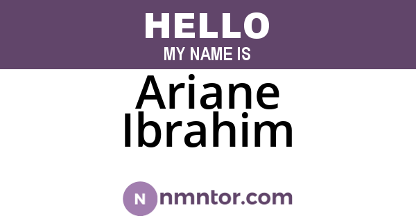 Ariane Ibrahim