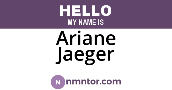 Ariane Jaeger