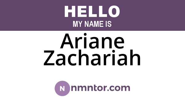 Ariane Zachariah