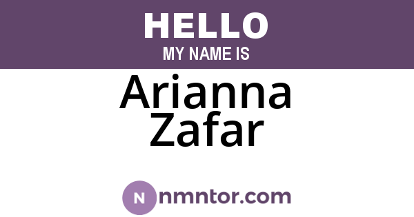 Arianna Zafar