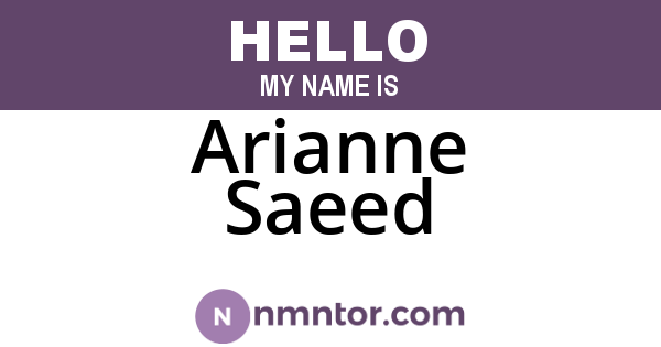 Arianne Saeed
