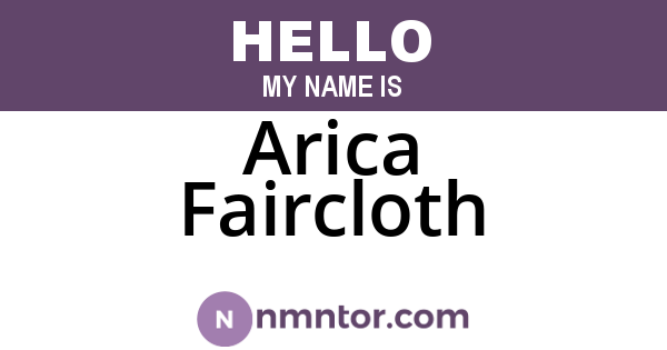 Arica Faircloth