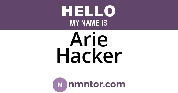 Arie Hacker