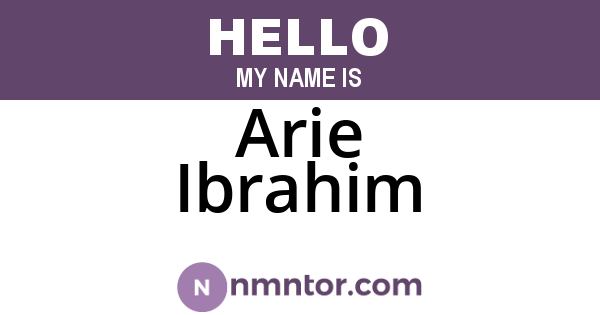 Arie Ibrahim