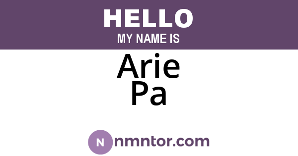 Arie Pa