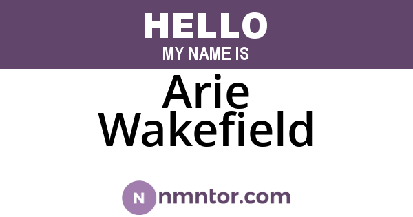 Arie Wakefield
