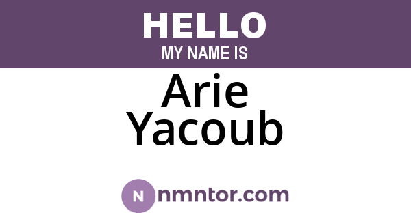 Arie Yacoub