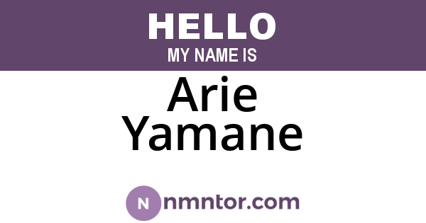 Arie Yamane
