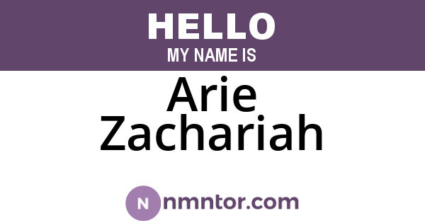 Arie Zachariah