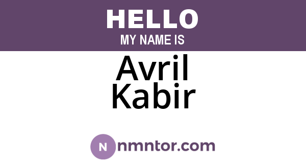 Avril Kabir