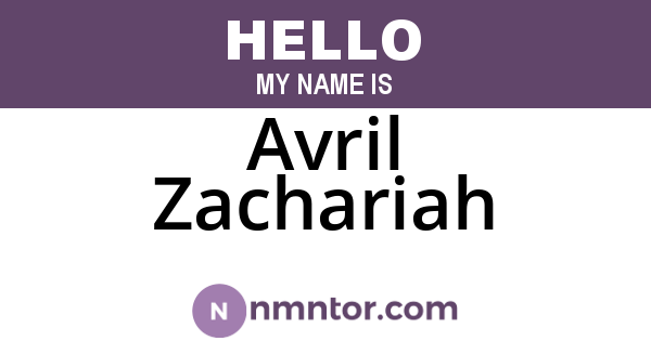 Avril Zachariah