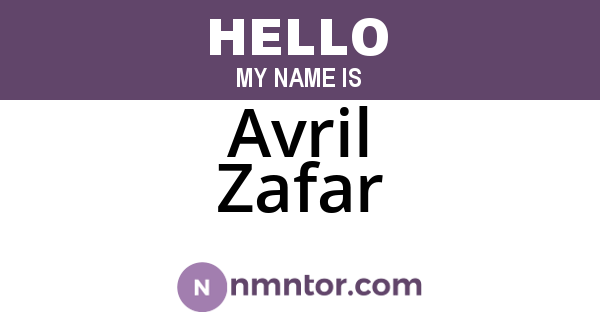 Avril Zafar