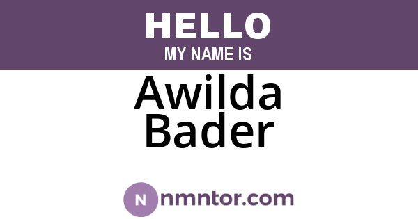 Awilda Bader