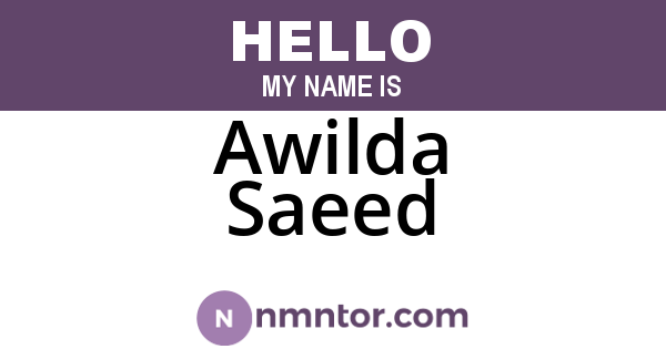 Awilda Saeed