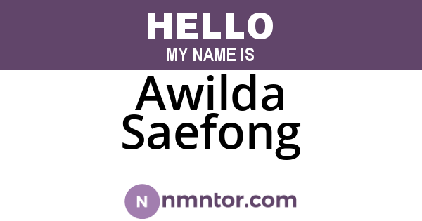 Awilda Saefong