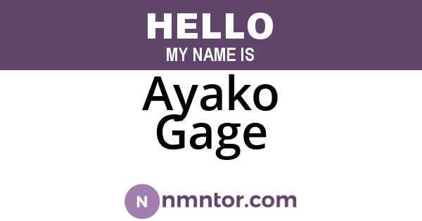 Ayako Gage
