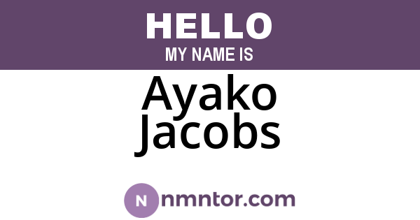 Ayako Jacobs