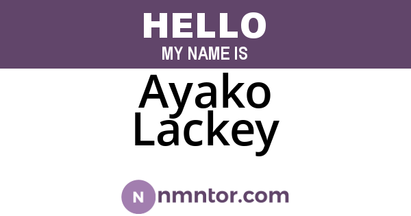 Ayako Lackey