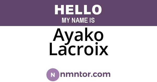 Ayako Lacroix