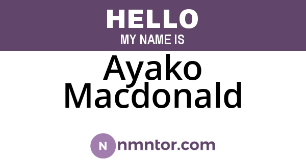 Ayako Macdonald