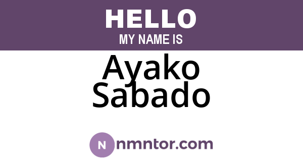 Ayako Sabado