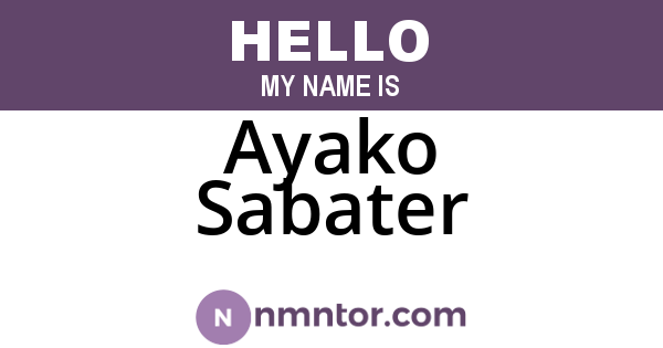 Ayako Sabater