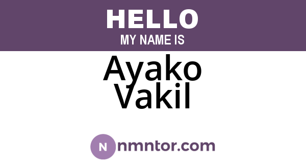 Ayako Vakil