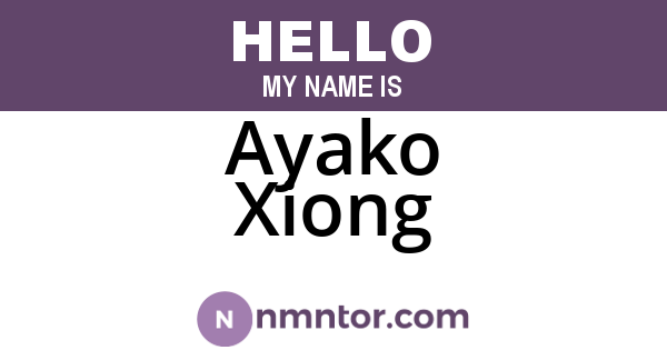 Ayako Xiong