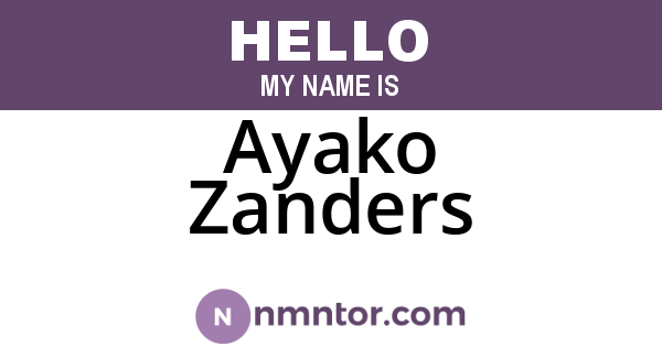 Ayako Zanders